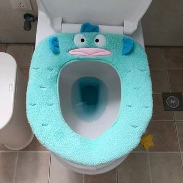 小醜魚馬桶坐墊 圓形魚怪馬桶坐墊新款四季通用坐便器馬桶墊坐便器套馬桶圈墊手提