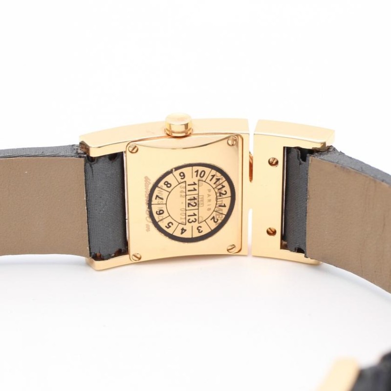 リアン ドゥ ショーメ レディース 腕時計 クオーツ K18PG レザー ピンクゴールド グレー グレー文字盤 ダイヤ