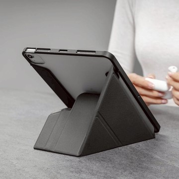 Vivaz iPad Pro 12.9吋 多角度支架透明保護套 石墨色