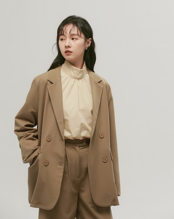 oversize經典四釦西裝外套-Meierq