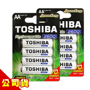 toshiba 東芝公司貨 3號低自放電鎳氫充電電池 2600mah (一入4顆)