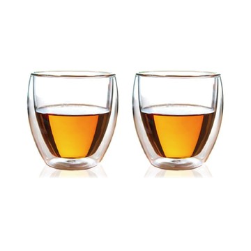 小麥購物 雙層馬克杯 經典款 G109 140g  透明色  2個