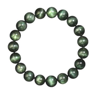 天然巴西綠發晶手鏈男女單圈滿發順發貓眼綠色水晶手串男招財轉運