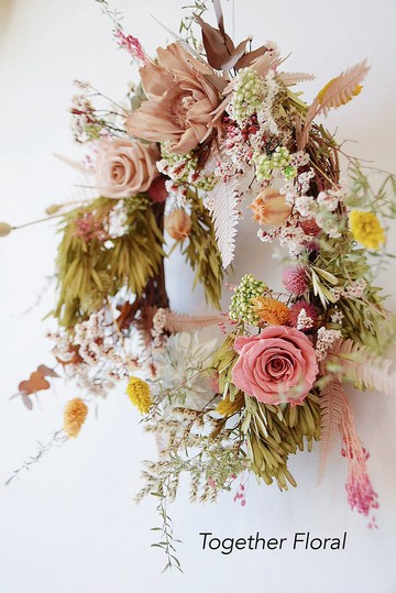 自然清新色調花圈