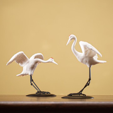 中式陶瓷創意仙鶴擺件家居客廳電視柜玄關裝飾工藝品動物擺件