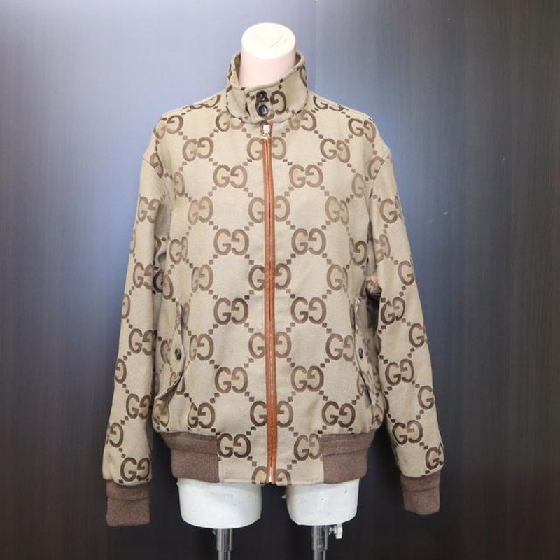 GUCCI】グッチ ジャンボGG キャンバスブルゾン ジップアップジャケット ベージュ×ブラウン size46  680812【中古】【代金引換不可】/tm05609tg | LINEブランドカタログ