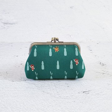 【Simple Zone】Boing Boing 雙層口金包 防潑水 零錢包 手作口金包 印花布包 彈珠汽水(BO-2106H)