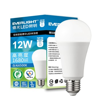 EVERLIGHT 12W環保省電球泡燈 白光 4入(EL03-4入)