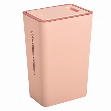 台灣 Life plus 日系簡約按壓式彈蓋垃圾桶 510g 8L  乾燥玫瑰粉  21.8 x 15.2 x 33cm