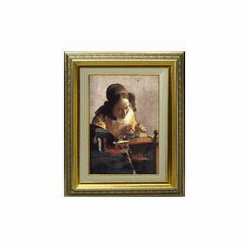 人物画 油絵 油彩 絵画 肉筆 F4号 直筆仕上げ油絵【フェルメール