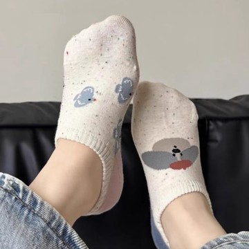 可愛襪子女款船襪硅膠防滑不掉跟年春秋新款爆款女士卡通隱形短襪