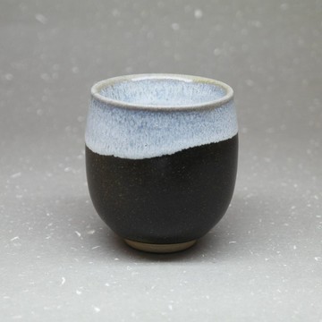 雙掛無光鈦斑鐵釉 雙層防燙杯  手作陶器