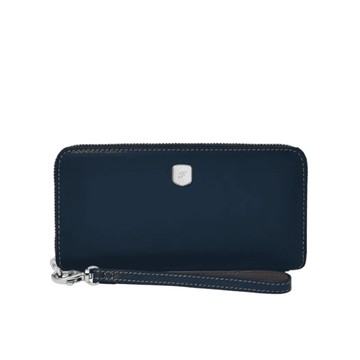 【FOSSIL】限時9折↘Lennox 真皮金釦手環帶長夾-藍色 SL10037545