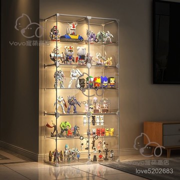 宅配免運😊手辦展示櫃樂高積木透明收納盒家用仿亞剋力玩具防塵模型陳列架子 收納櫃