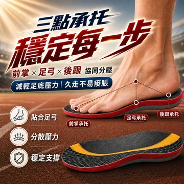 🔥運動鞋墊氣墊減震男女款｜久站減壓柔軟踩屎感｜足弓支撐扁平足適用｜石墨烯加厚吸震｜吸汗透氣防臭｜跑步健走軍訓工作鞋適用