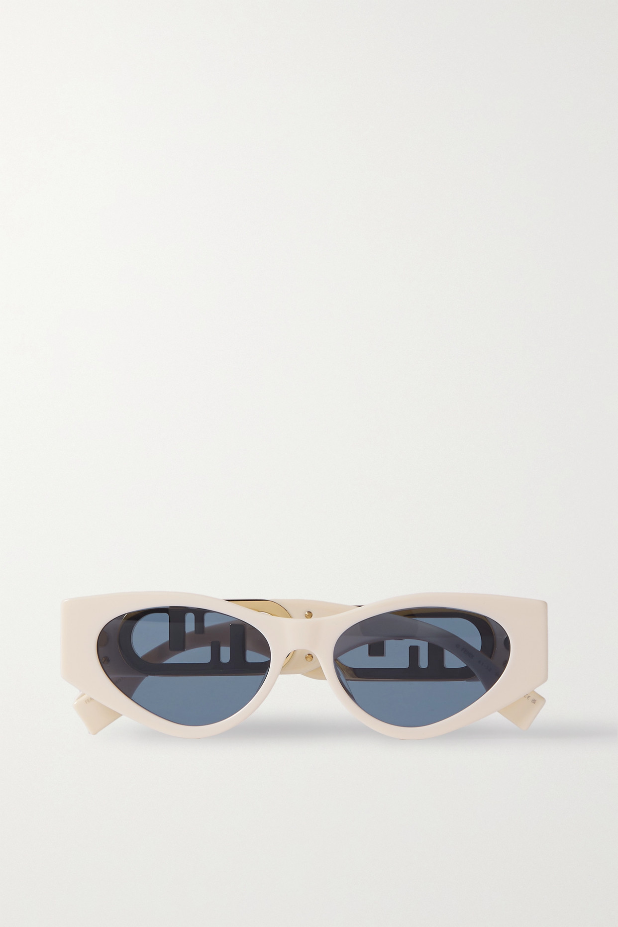 Fendi - Cat-eye Acetate And Gold-tone Sunglasses - Ivory - one size