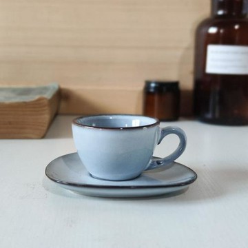 創意復古咖啡杯碟套裝簡約陶瓷馬克水杯商用迷你濃縮咖啡杯微瑕