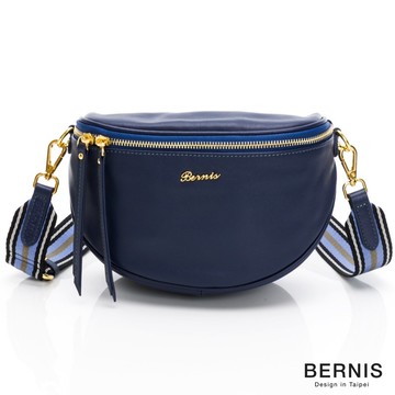 BERNIS 半月形胸包 深藍 撞色背帶 男女適用