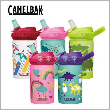 美國CamelBak 400ml eddy+ kids兒童吸管單層不鏽鋼瓶-噴射飛機 CB2674101041