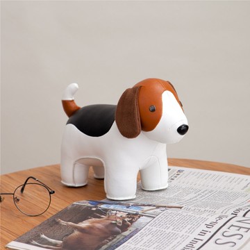 【書擋】米格魯 Beagle 皮革動物擺飾 | 入厝禮物