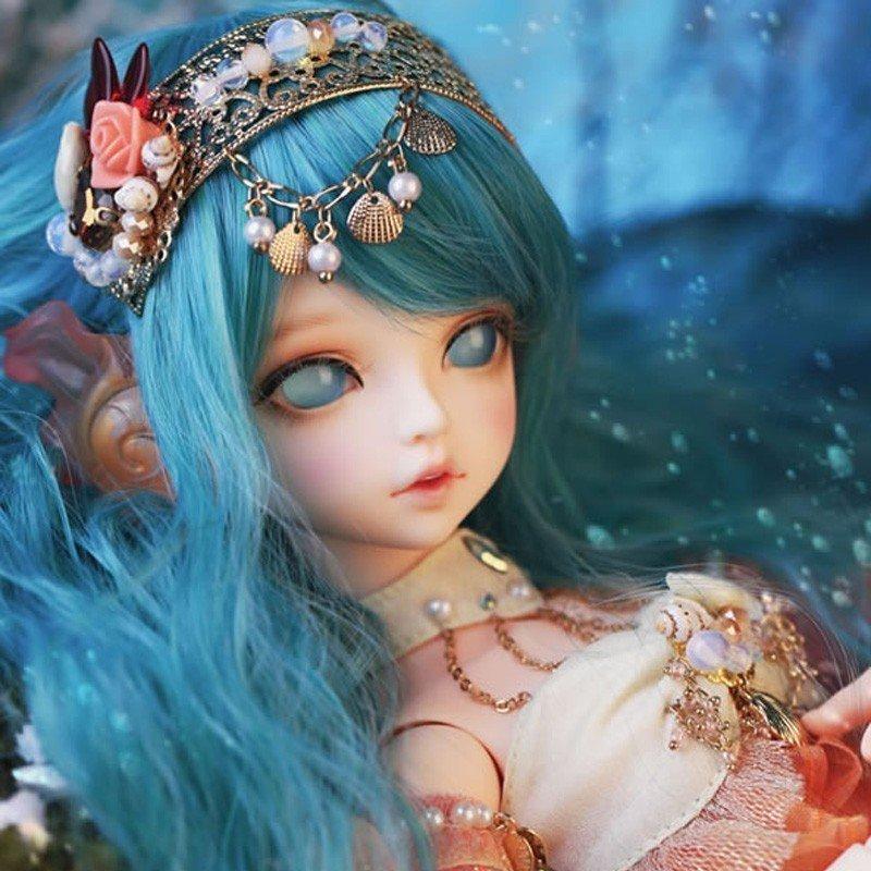 球体関節人形 抱き人形 BJD 本体 眼球 人魚フェイスメイクアップ済