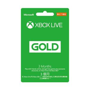 微軟XBOX Live 3 個月金會員 數位下載版