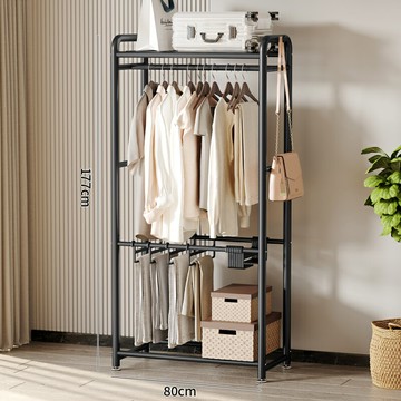 衣櫃 掛衣架 衣帽架 衣櫃晾衣架落地曬衣架家用陽台臥室掛衣服架室內簡易單桿式衣帽架『cyd20040』