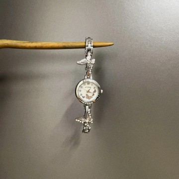 免運🔮Vintage古著 Twin butterflies手錶簡約靜音防水手錶女 可愛手錶 考試手錶 指針手錶  6WS