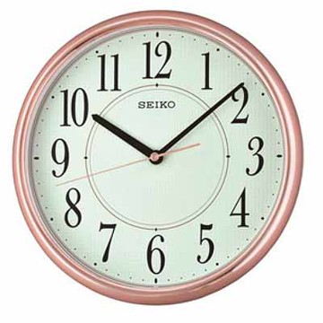SEIKO 日本精工 夜光掛鐘 時鐘(QXA671P)-玫瑰金框/28cm