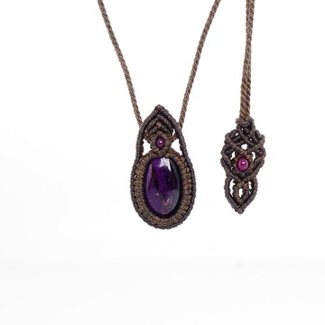 寶麗金珠寶-天然舒俱萊石蠟線編織墜子