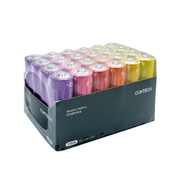 CUKTECH 鹼性電池 3號AA 24入裝 彩虹鹼性電池 3號鹼性電池 Maxell監製 B08