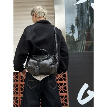 YUEN設計款ins單肩斜挎ins手提包單肩旅行包波士頓枕頭包pu男女潮
