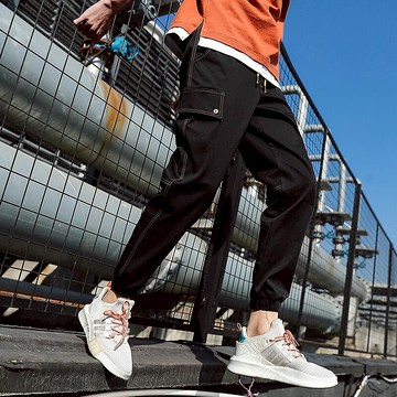 工裝褲男士春秋新款束腳寬松韓版潮流帥氣百搭潮牌ins休閑長褲子