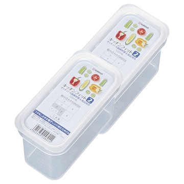 NAKAYA 日本食物保鮮盒 塑膠保鮮盒 透明色 350ml 160*80*50mm  1組