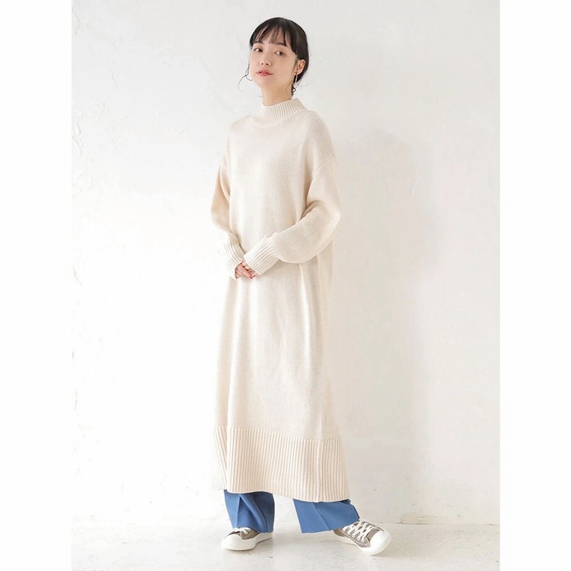 アースミュージックアンドエコロジー Earth Music Ecology バックヘムスリットニットワンピース Ivory 通販 Lineポイント最大2 0 Get Lineショッピング