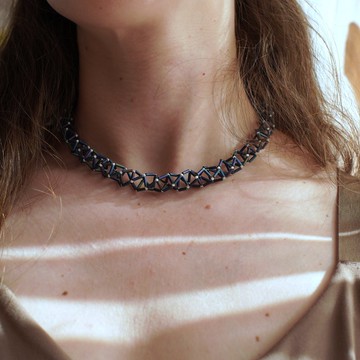 手工 Miyuki 玻璃管珠頸鍊 – 細緻幾何設計