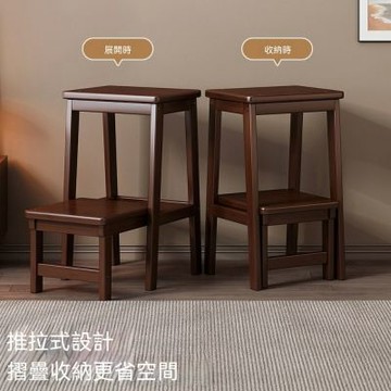 梯凳 家用摺疊兩用多功能梯椅 登高梯子 實木兩用登高踏台 二步摺疊梯凳