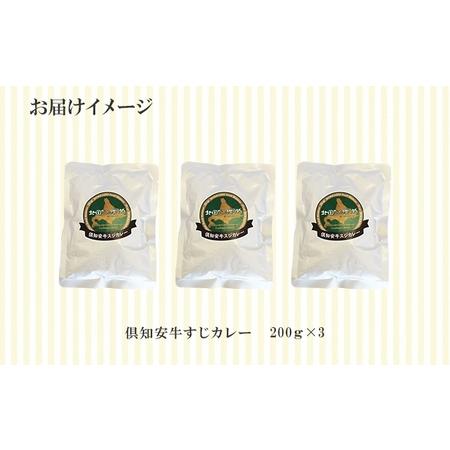 ふるさと納税 先行受付倶知安 牛すじカレー 北海道 計3個 中辛 レトルト食品 加工品 牛すじ 牛肉 野菜 じゃがいも .. 北海道倶知安町