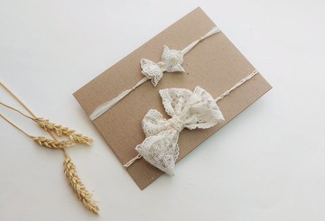 2 件組象牙色嬰兒頭帶、新生兒頭帶蝴蝶結、波西米亞風頭帶、新生兒照片