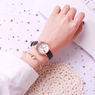 手表女可愛貓咪ins文藝極簡風中小學生簡約氣質日韓小巧精致腕表