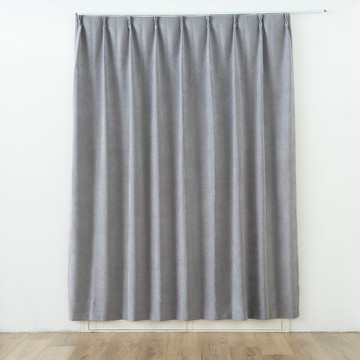 EZSO 簡易訂製 打褶遮光窗簾 灰色 寬200X高240以內