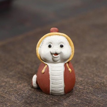 壺途站宜興紫砂茶寵生肖蛇茶寵十二生肖腰纏萬貫可愛靈蛇擺件雕塑