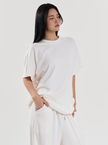 Resort Overfit Cotton Modal T-shirt [Cream]
