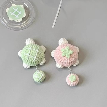🔥新款🔥小烏龜掛件毛綫手工diy鈎針編織材料包作玩偶自製鑰匙扣打髮時間diy毛線針織/手作材料包/鉤織毛線 AJCC