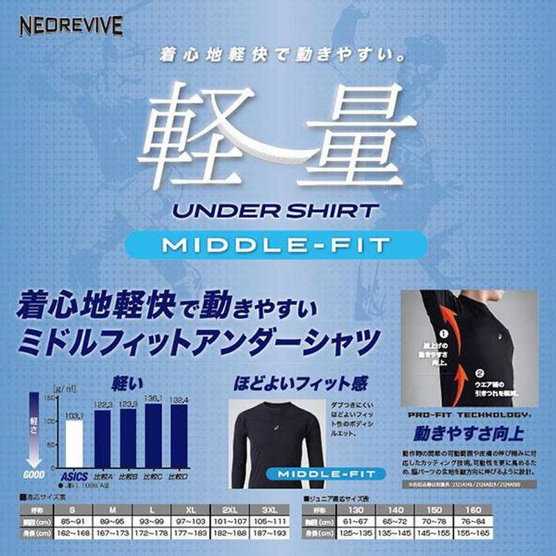野球 アンダーシャツ 半袖 丸首 ゆったり アシックス