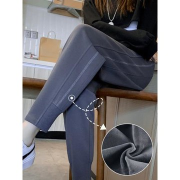 (免運)秋冬季寬松運動褲子女2026新款衛褲小個子高腰加絨加厚束腳哈倫褲