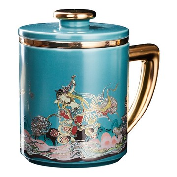 現貨+預購 陶瓷杯馬克杯-樂舞敦煌茶水分離茶杯5色74aj1【獨家進口】【米蘭精品】