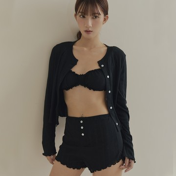 暱時光｜細膩柔織短褲家居服三件式套組