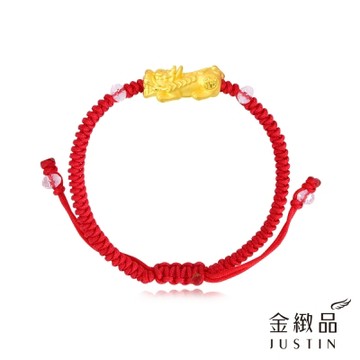 金緻品 黃金紅繩手鍊 聚財貔貅 0.11錢