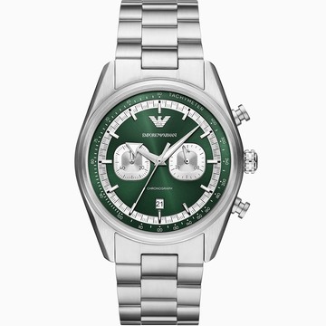 EMPORIO ARMANI 亞曼尼 Racer 賽車綠計時手錶-42mm AR11637